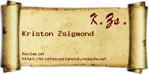 Kriston Zsigmond névjegykártya