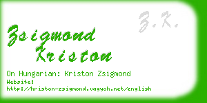 zsigmond kriston business card
